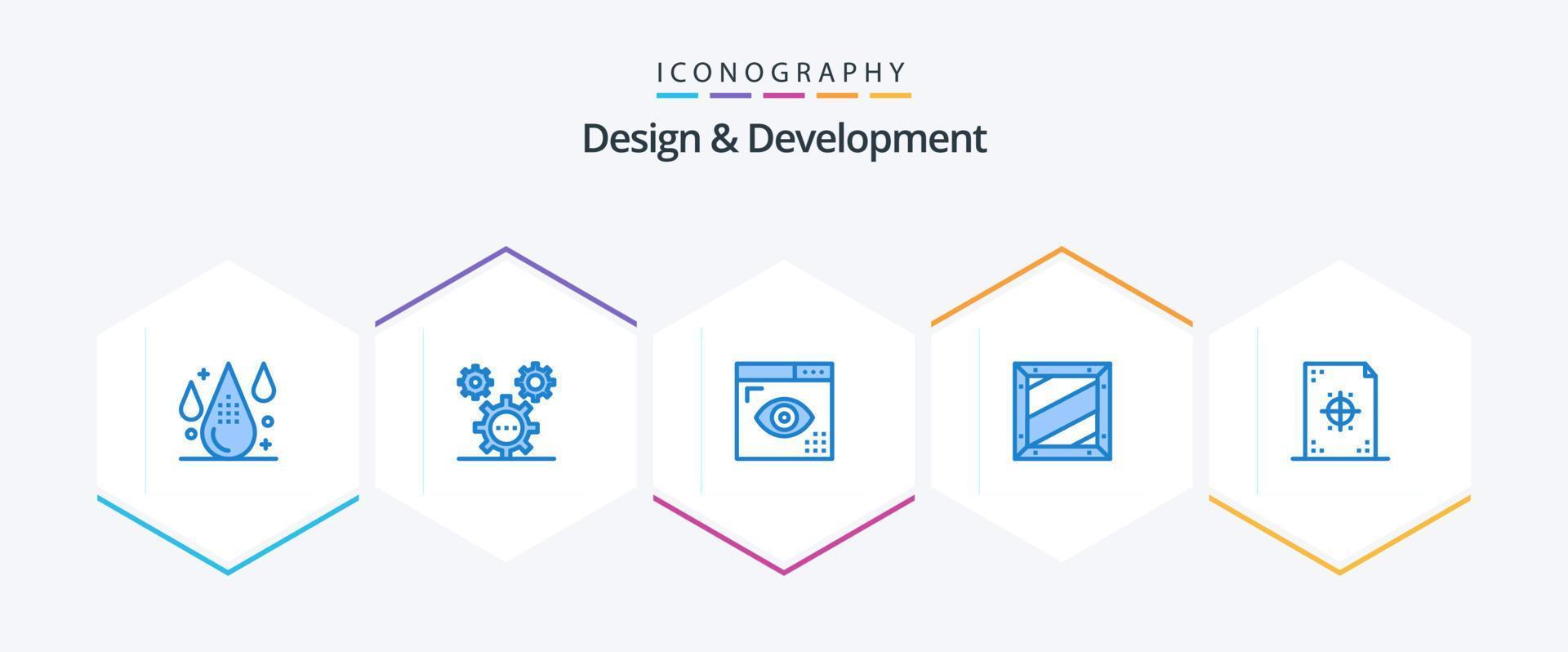 design e sviluppo 25 blu icona imballare Compreso design. scatola. idee. programmazione. sviluppo vettore