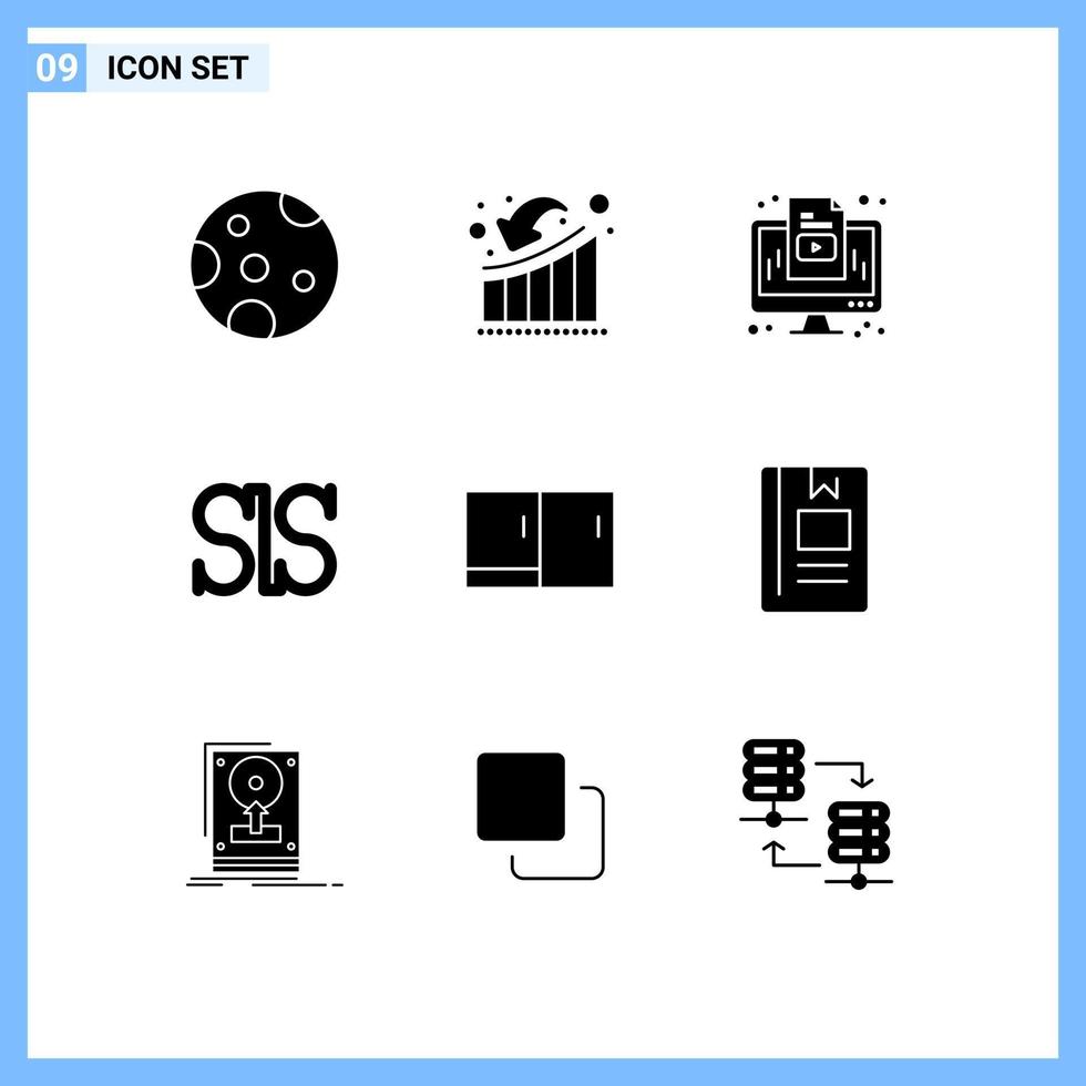 impostato di 9 moderno ui icone simboli segni per mobilia Consiglio dei ministri computer crypto moneta salus moneta modificabile vettore design elementi