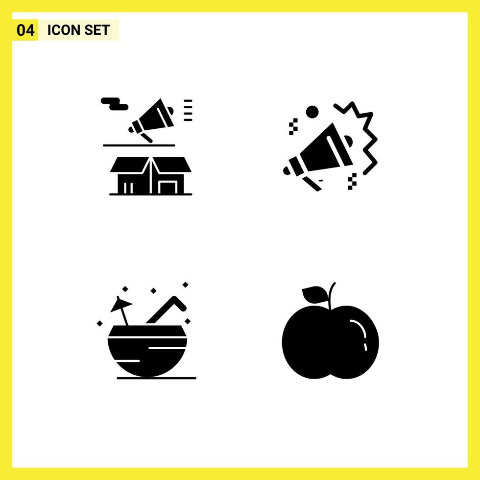 impostato di 4 moderno ui icone simboli segni per marketing spiaggia scatola vero tenuta bevanda modificabile vettore design elementi