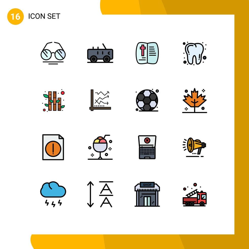 16 creativo icone moderno segni e simboli di grafico natura Aperto bambù dentista modificabile creativo vettore design elementi
