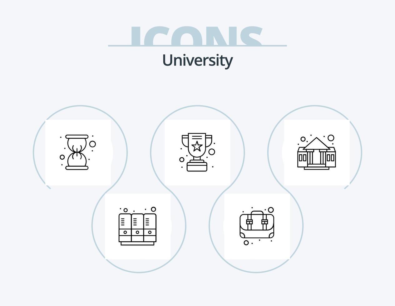 Università linea icona imballare 5 icona design. calcolatrice. matematica. alunno armadietti. scuola armadietti vettore