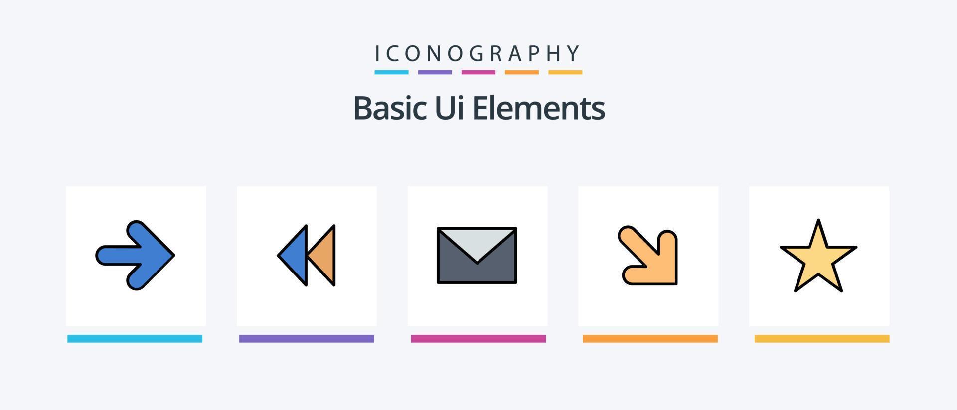 di base ui elementi linea pieno 5 icona imballare Compreso su. mondo. freccia. spillo. carta geografica. creativo icone design vettore