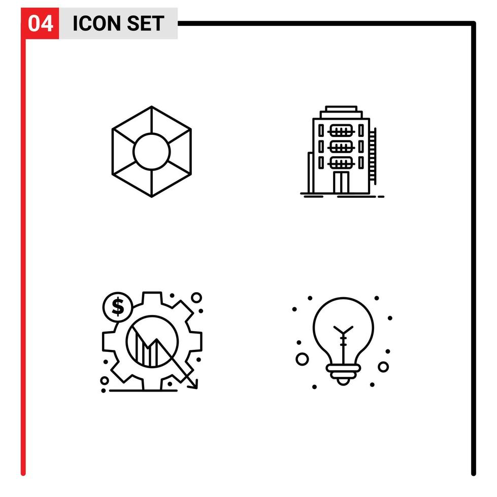 4 utente interfaccia linea imballare di moderno segni e simboli di distesa analisi crypto moneta dormitorio grafico modificabile vettore design elementi