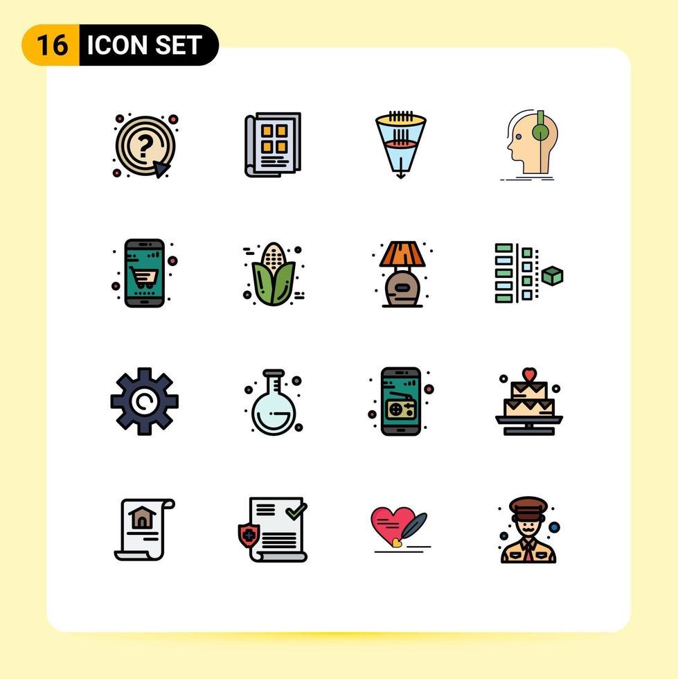 16 creativo icone moderno segni e simboli di produttore cuffie Telefono libro compositore filtrazione modificabile creativo vettore design elementi