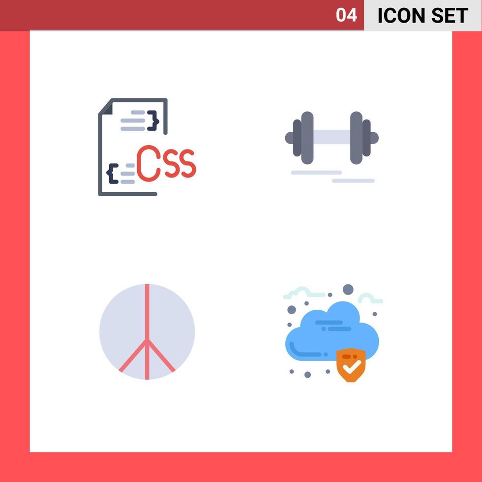 utente interfaccia imballare di 4 di base piatto icone di codifica la libertà sviluppo fitness pace modificabile vettore design elementi