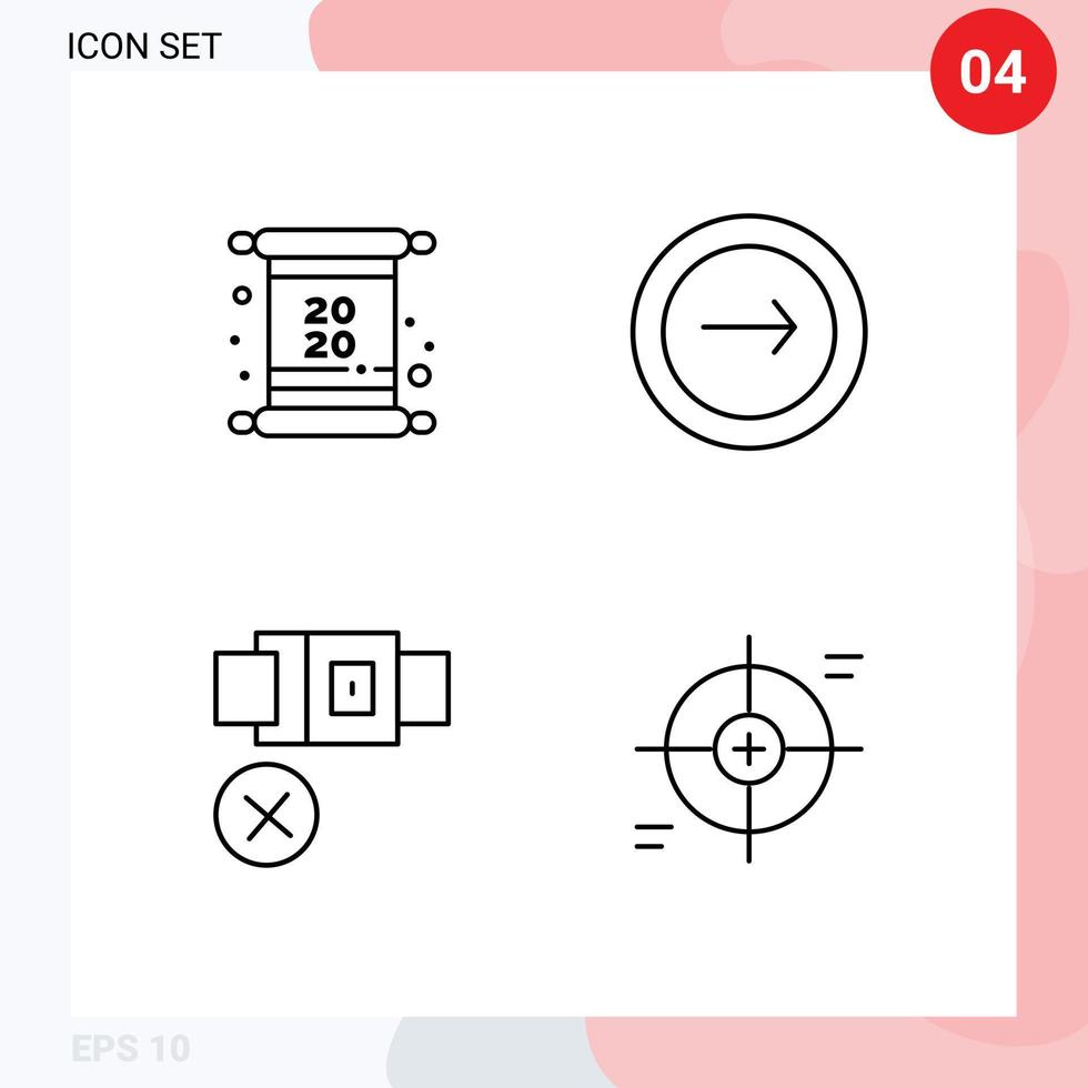 4 creativo icone moderno segni e simboli di carta cintura fattura interfaccia serratura modificabile vettore design elementi