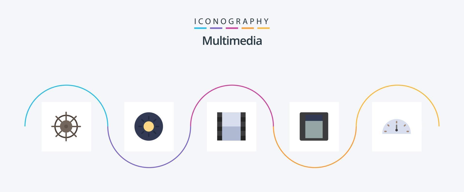 multimedia piatto 5 icona imballare Compreso . luce. valutare vettore