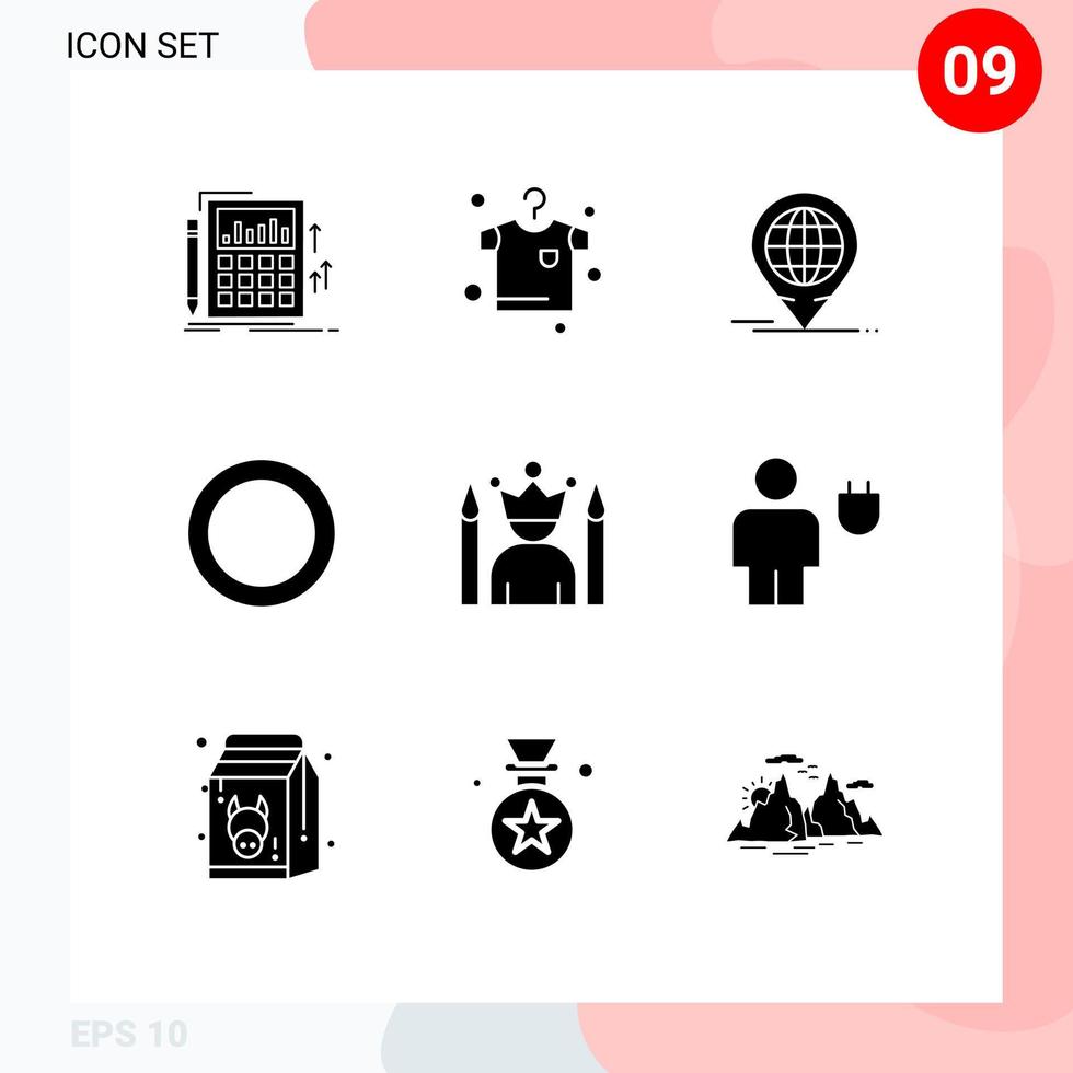 impostato di 9 moderno ui icone simboli segni per stella celebrità attività commerciale spessore guarnizione modificabile vettore design elementi