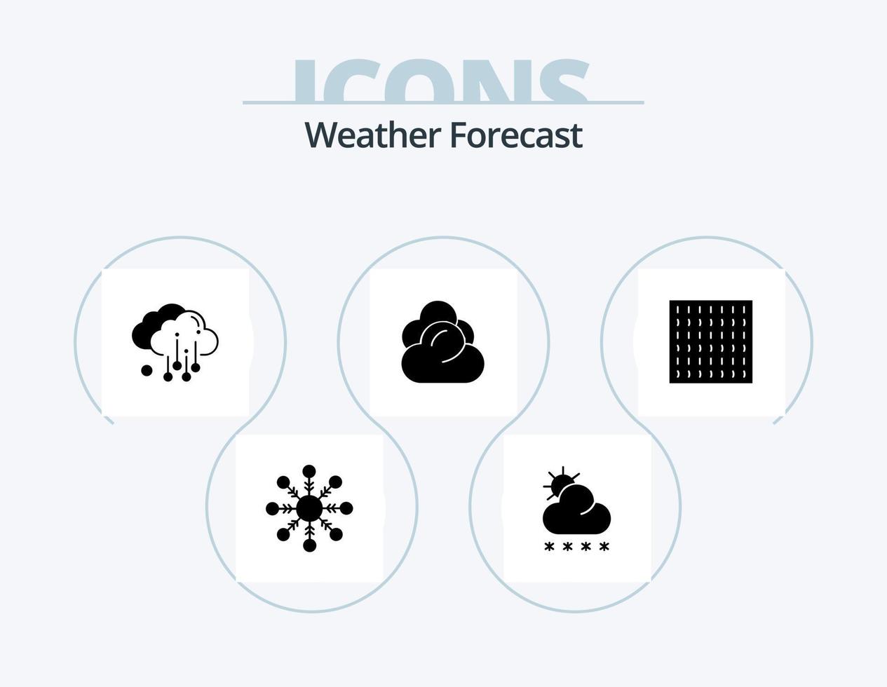 tempo metereologico glifo icona imballare 5 icona design. . foschia. pioggia. nebbia. server vettore