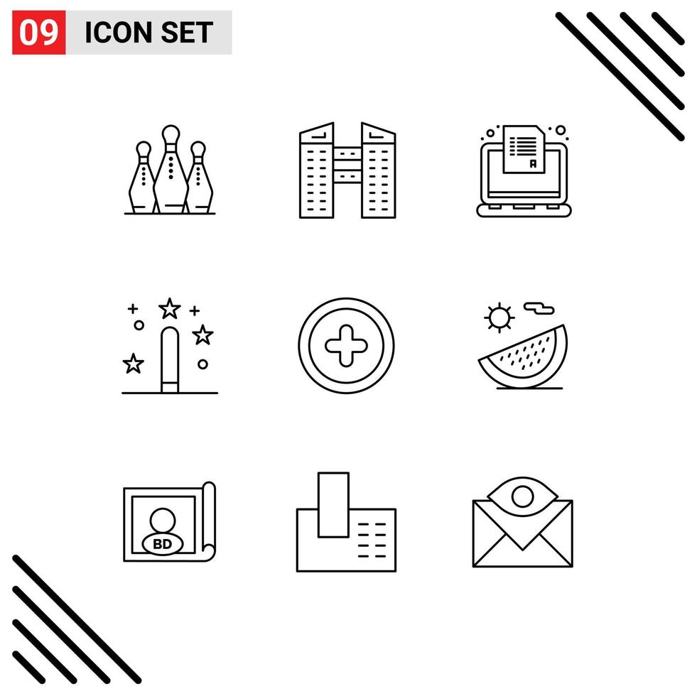 impostato di 9 moderno ui icone simboli segni per programmazione sviluppo esame design sondaggio modificabile vettore design elementi