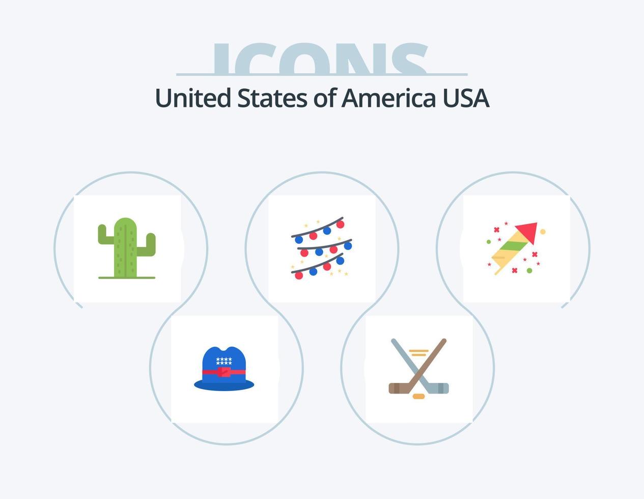 Stati Uniti d'America piatto icona imballare 5 icona design. vacanza. festa. Stati Uniti d'America. celebrazione. festa decorazione vettore