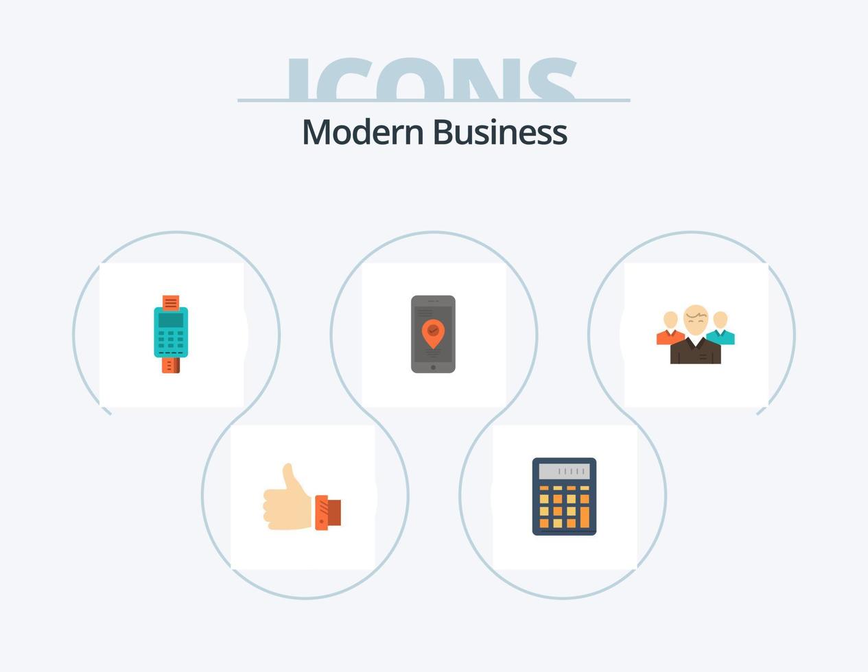 moderno attività commerciale piatto icona imballare 5 icona design. credito carta macchina. dai un'occhiata. attività commerciale. carta. macchina vettore