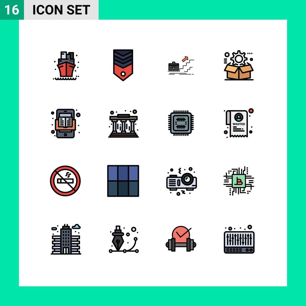16 creativo icone moderno segni e simboli di ingranaggio successo etichetta personale capo modificabile creativo vettore design elementi