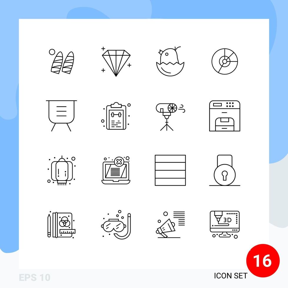 mobile interfaccia schema impostato di 16 pittogrammi di statistica finanza Pasqua diagramma attività commerciale modificabile vettore design elementi