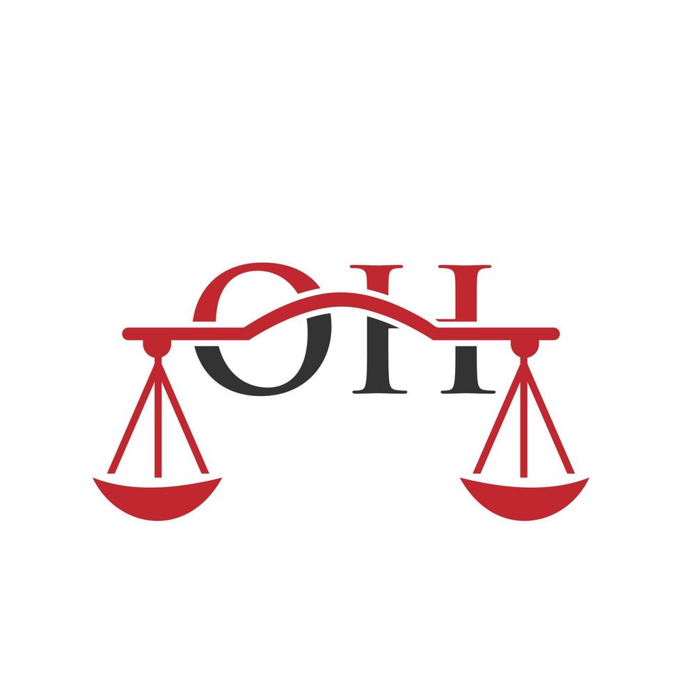 lettera Oh legge azienda logo design per avvocato, giustizia, legge avvocato, legale, avvocato servizio, legge ufficio, scala, legge ditta, procuratore aziendale attività commerciale vettore