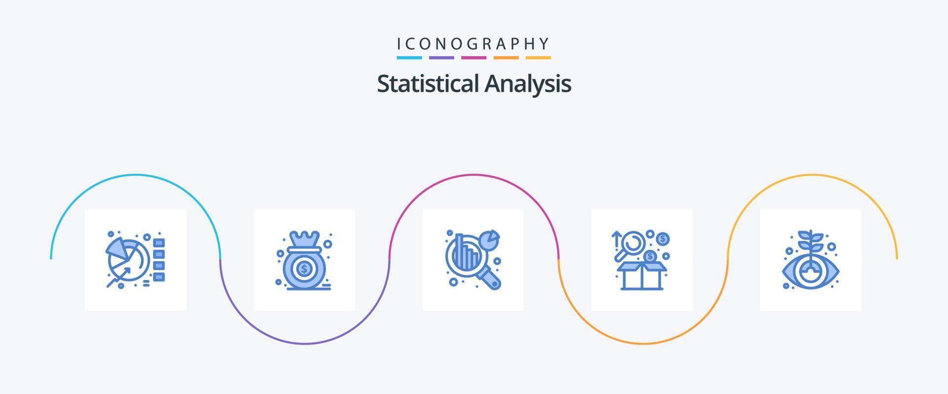 statistico analisi blu 5 icona imballare Compreso attività commerciale. grafico. crescita. grafico. analisi vettore