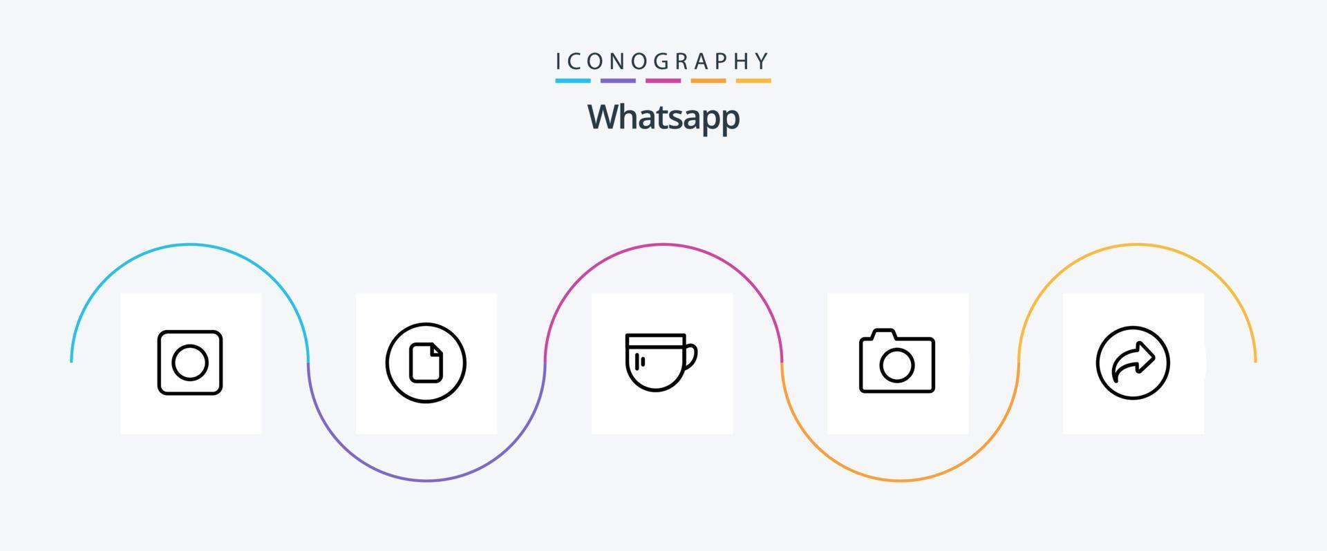 WhatsApp linea 5 icona imballare Compreso Giusto. di base. tè. di base. Immagine vettore