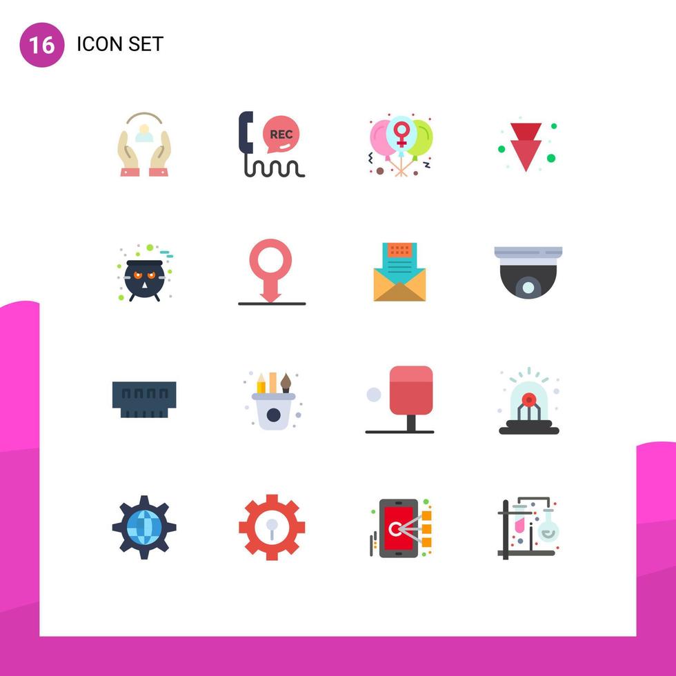 universale icona simboli gruppo di 16 moderno piatto colori di pieno freccia contatto donne cuore modificabile imballare di creativo vettore design elementi