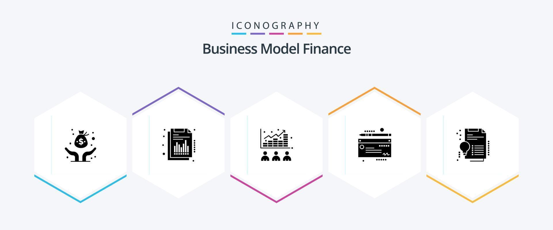 finanza 25 glifo icona imballare Compreso digitale. pagamento. broker. cheque. azione vettore