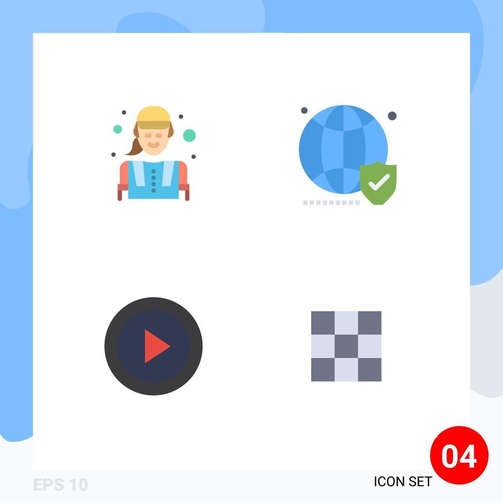 4 tematico vettore piatto icone e modificabile simboli di costruzione lavoratore astratto lavoratore sito web disposizione modificabile vettore design elementi