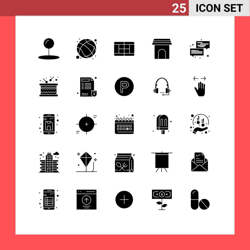 impostato di 25 moderno ui icone simboli segni per dialogo comunicazione Tribunale domestico elettrodomestici modificabile vettore design elementi
