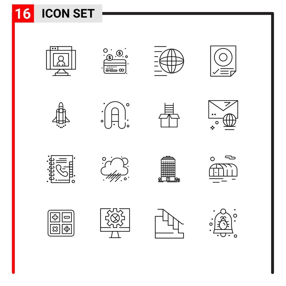 16 tematico vettore lineamenti e modificabile simboli di carta marchio consegna dati trasporto modificabile vettore design elementi