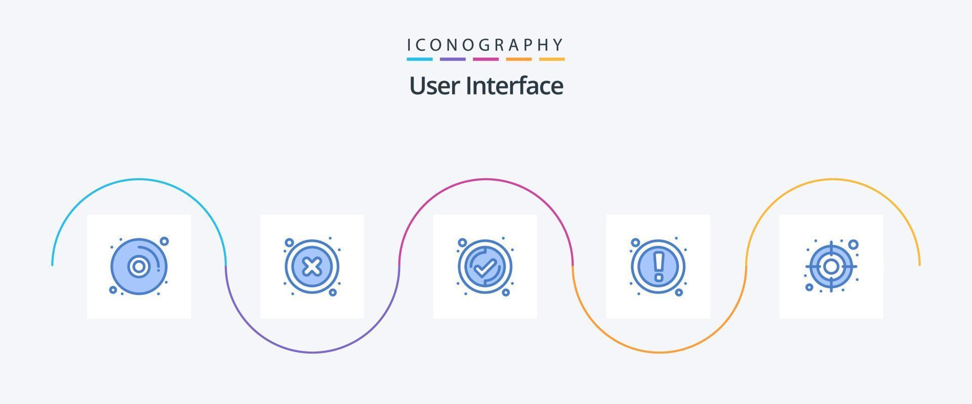 utente interfaccia blu 5 icona imballare Compreso . obbiettivo. tic tac. pubblico. ui vettore