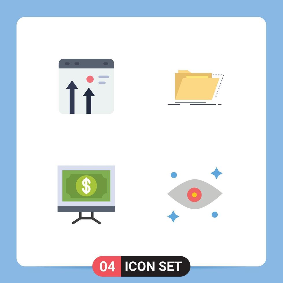 4 creativo icone moderno segni e simboli di freccia cartella economia Catalogare clic modificabile vettore design elementi