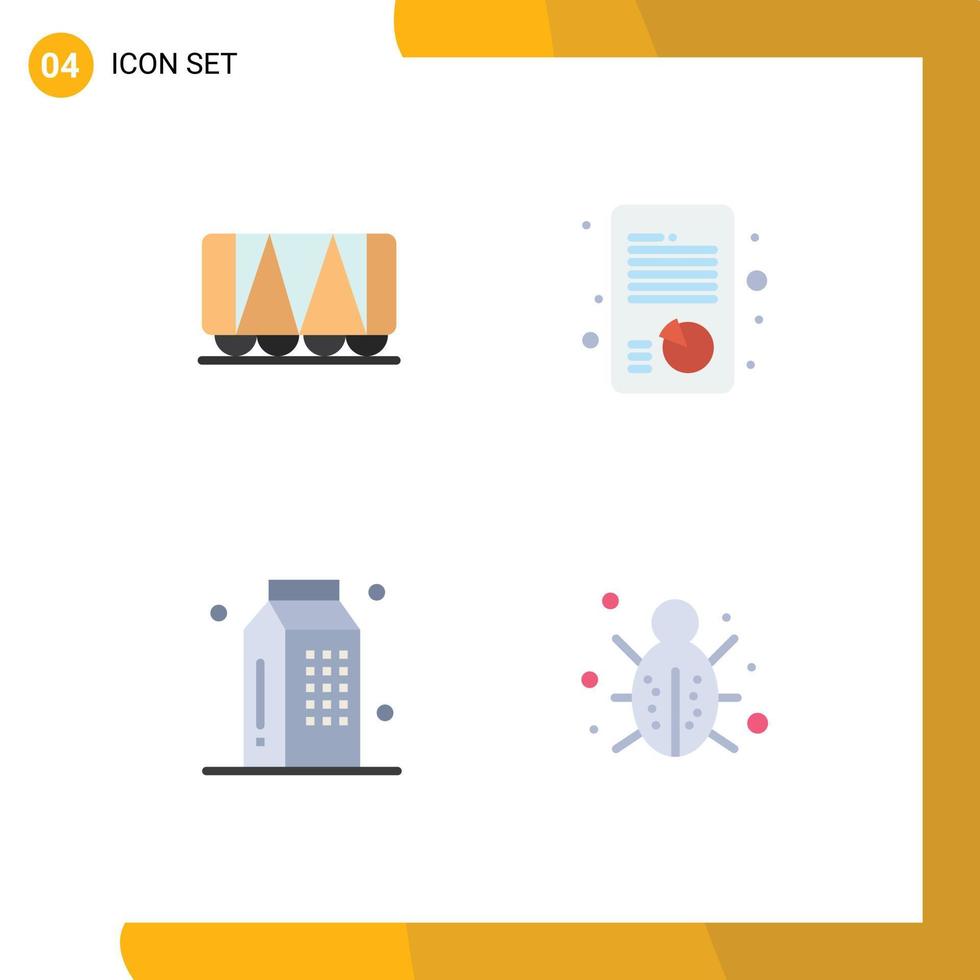 impostato di 4 moderno ui icone simboli segni per Ferrovia cibo crescita strategico latte modificabile vettore design elementi