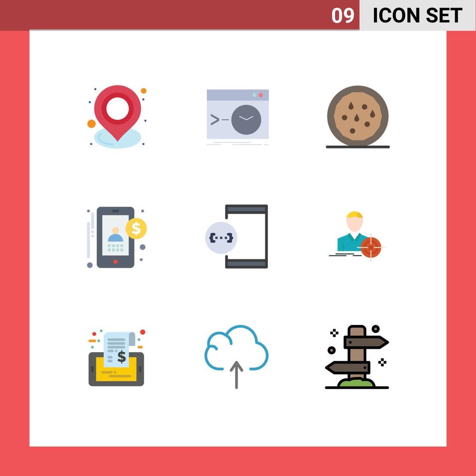 impostato di 9 vettore piatto colori su griglia per App i soldi Software contabilità ringraziamento modificabile vettore design elementi