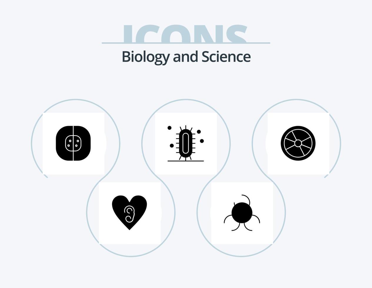 biologia glifo icona imballare 5 icona design. Pericolo. biologia. chimica. studia. imparare vettore