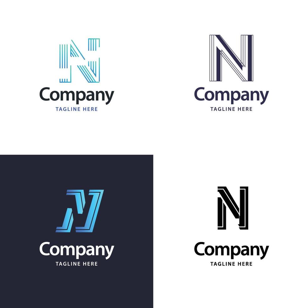 lettera n grande logo imballare design creativo moderno loghi design per il tuo attività commerciale vettore