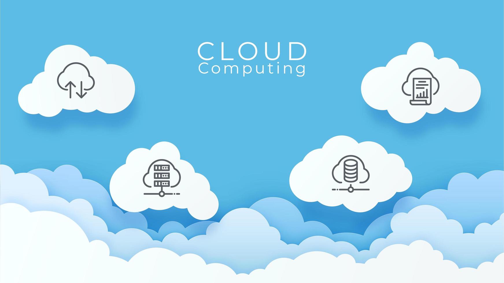 sfondo di tecnologia di cloud computing digitale vettore