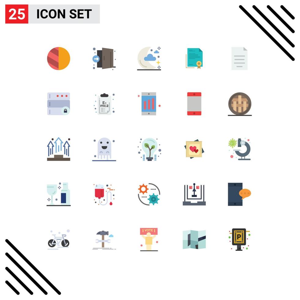 25 creativo icone moderno segni e simboli di carta legale documento metà diploma certificato modificabile vettore design elementi