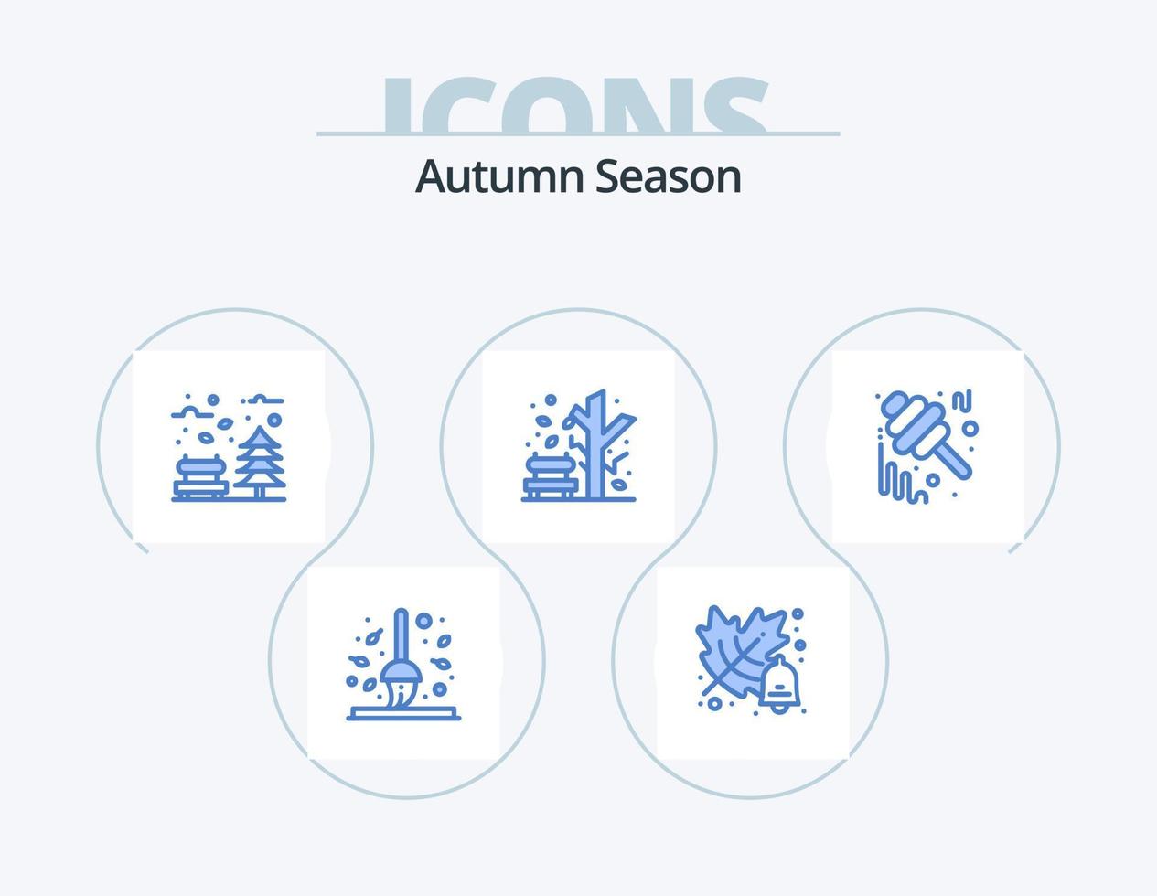 autunno blu icona imballare 5 icona design. autunno. pianta. autunno. autunno. tempo metereologico vettore