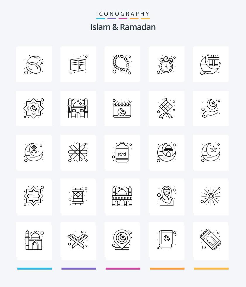 creativo Islam e Ramadan 25 schema icona imballare come come regalo. volta. islamico. Ramadan. digiuno vettore