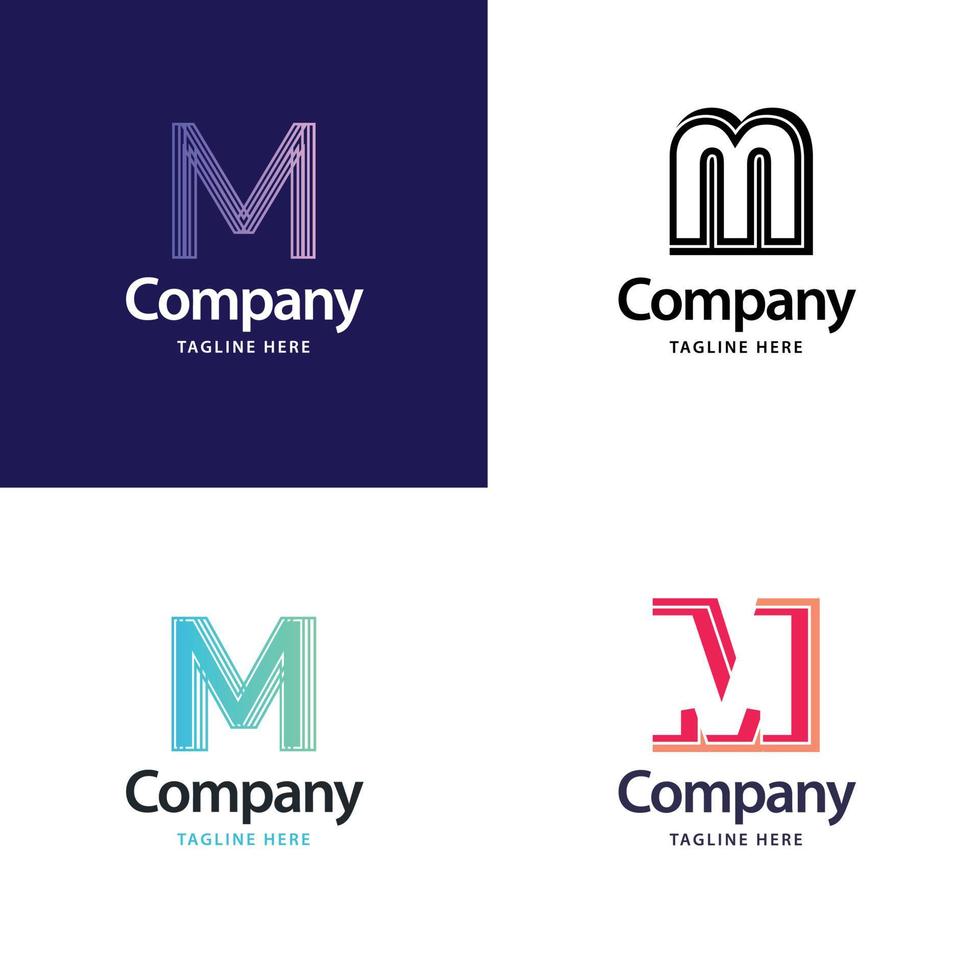 lettera m grande logo imballare design creativo moderno loghi design per il tuo attività commerciale vettore
