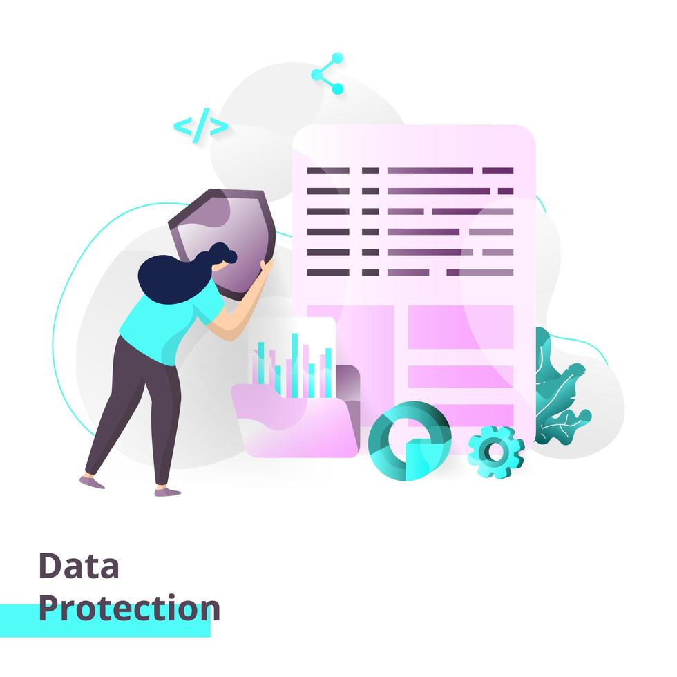 modello di pagina di destinazione della protezione dei dati vettore