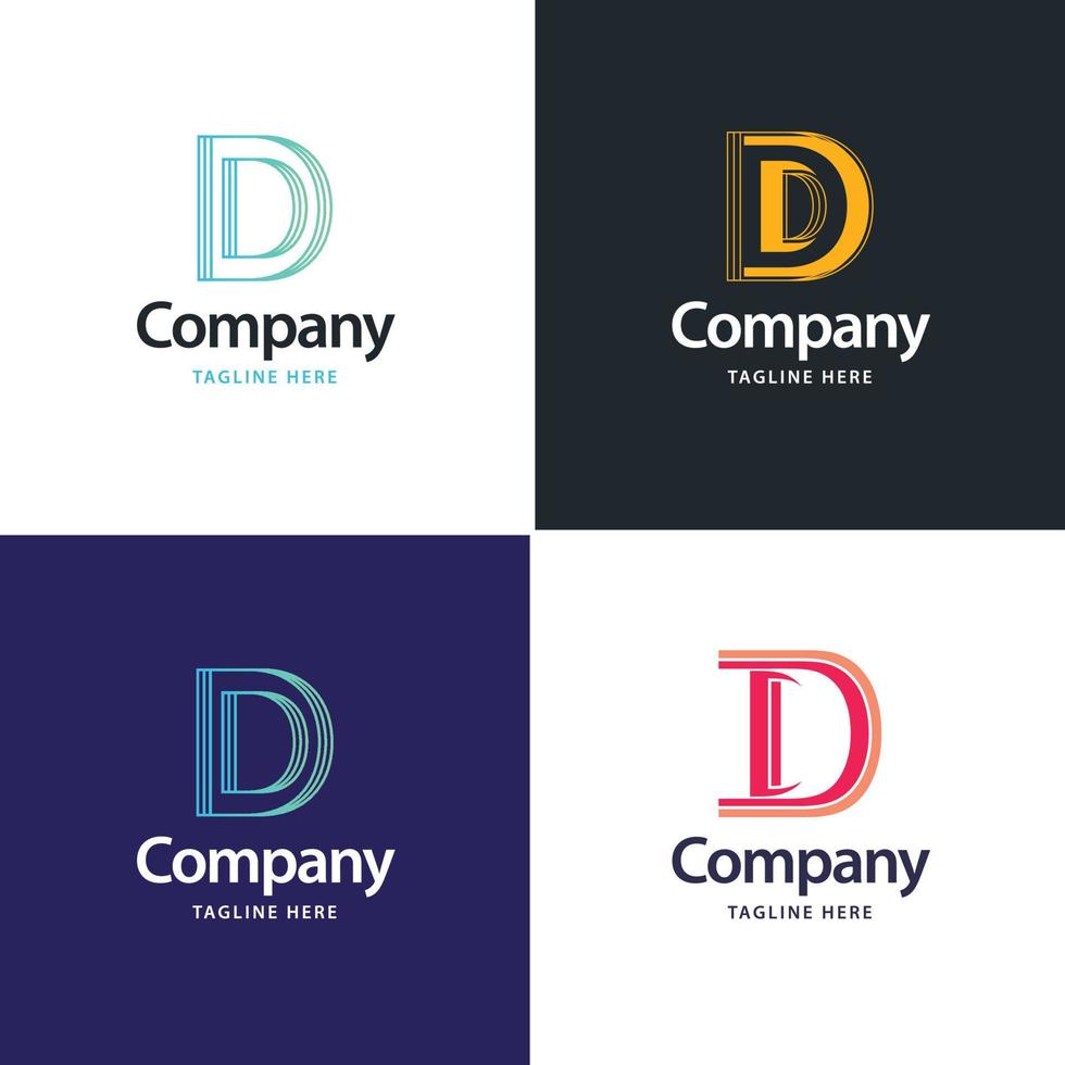 lettera d grande logo imballare design creativo moderno loghi design per il tuo attività commerciale vettore