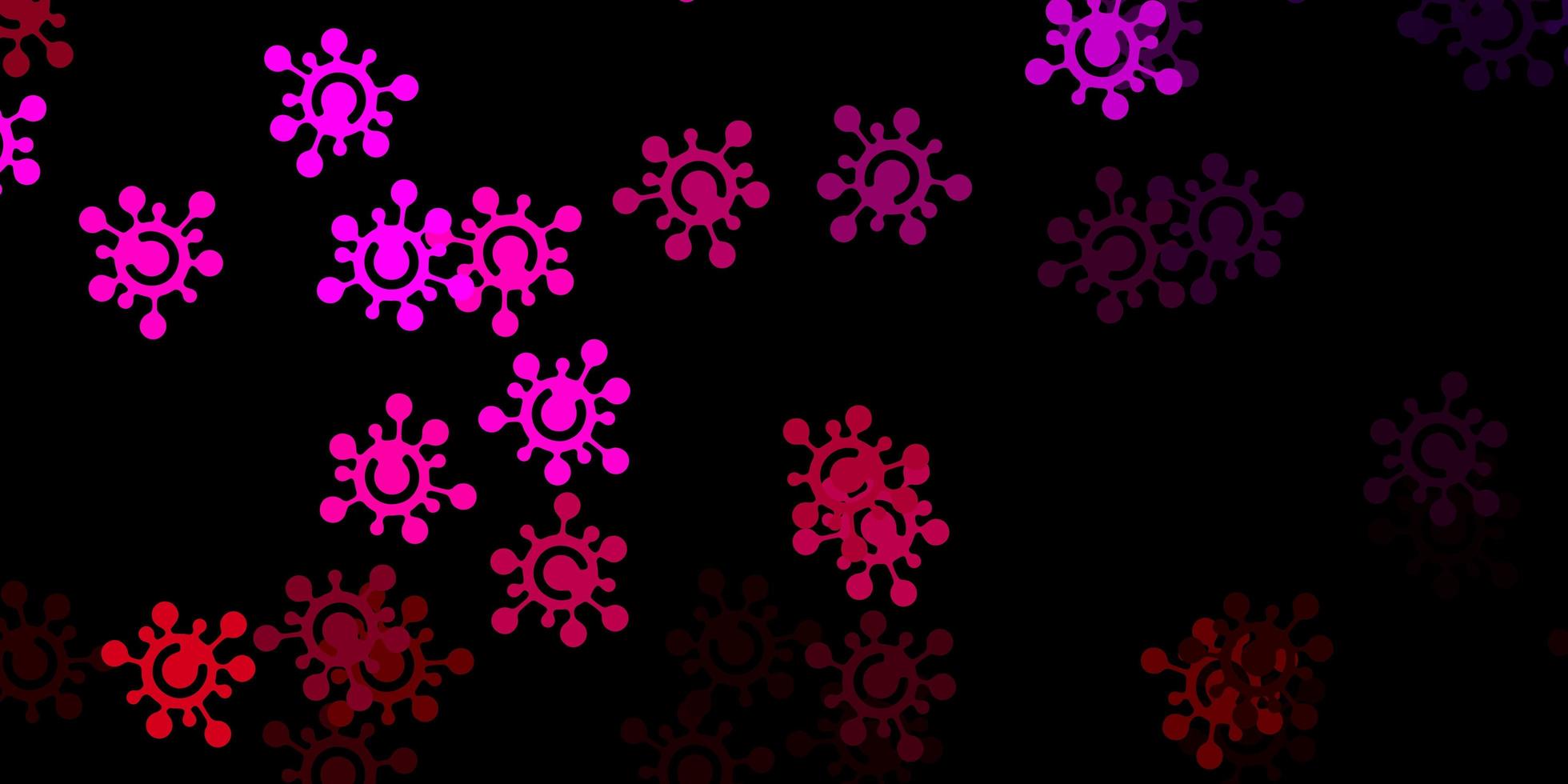 modello vettoriale rosa scuro con elementi di coronavirus.