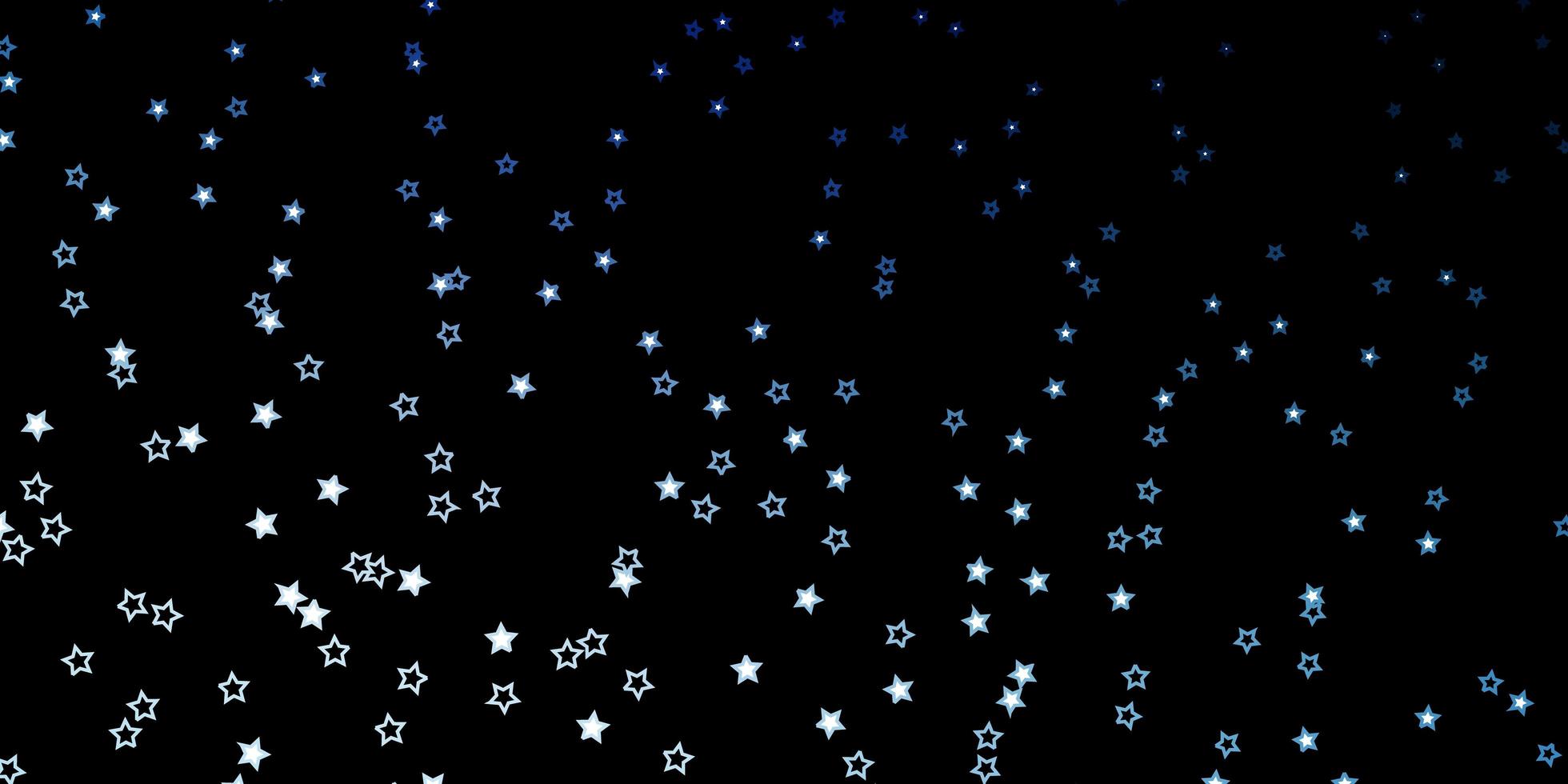 modello vettoriale blu scuro con stelle al neon.