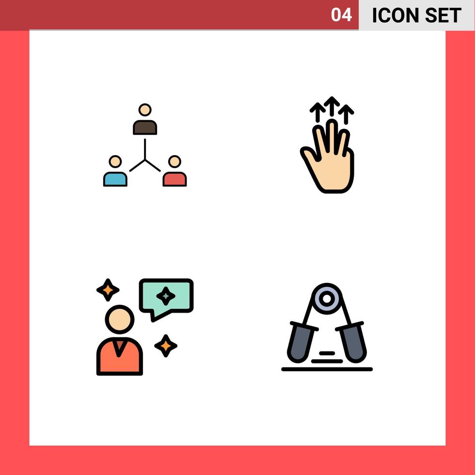 impostato di 4 moderno ui icone simboli segni per struttura mobile gruppo squadra toccare modificabile vettore design elementi