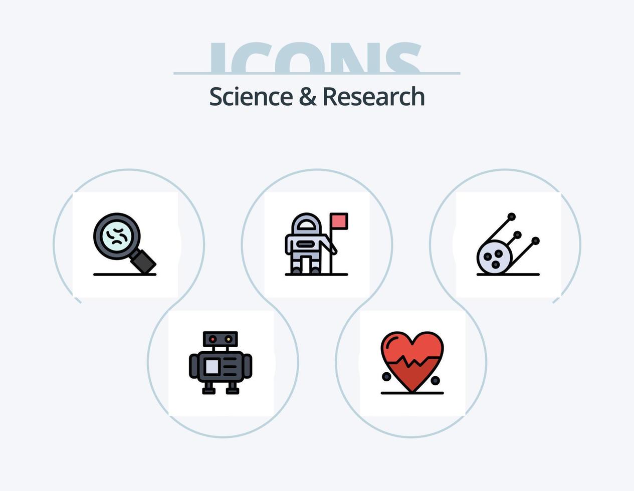 scienza linea pieno icona imballare 5 icona design. . stelle. obbiettivo. spazio. scienza vettore