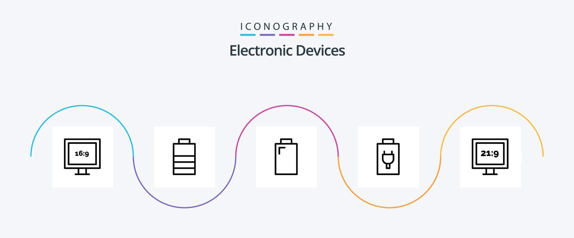 dispositivi linea 5 icona imballare Compreso . elettrico. vettore