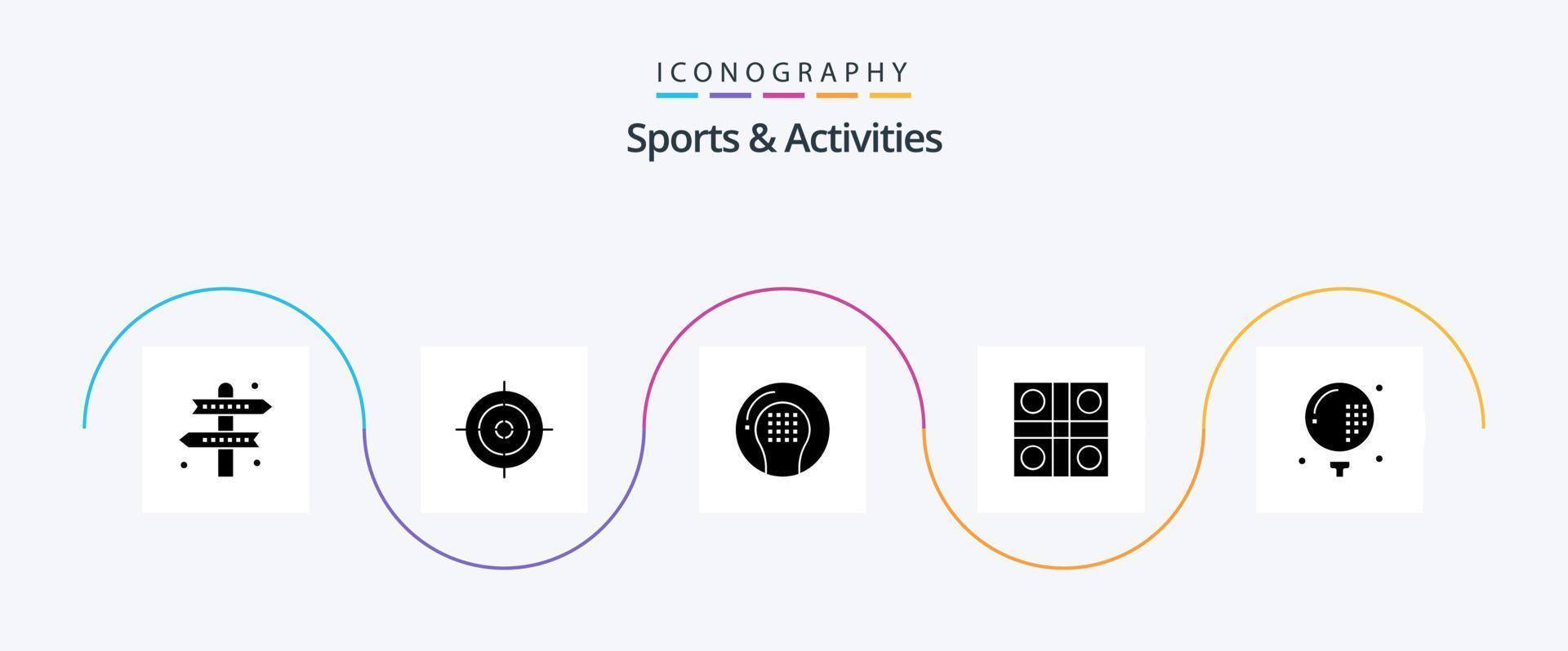 gli sport e attività glifo 5 icona imballare Compreso gli sport. ludo tavola. attività. ludo. ricreazione vettore