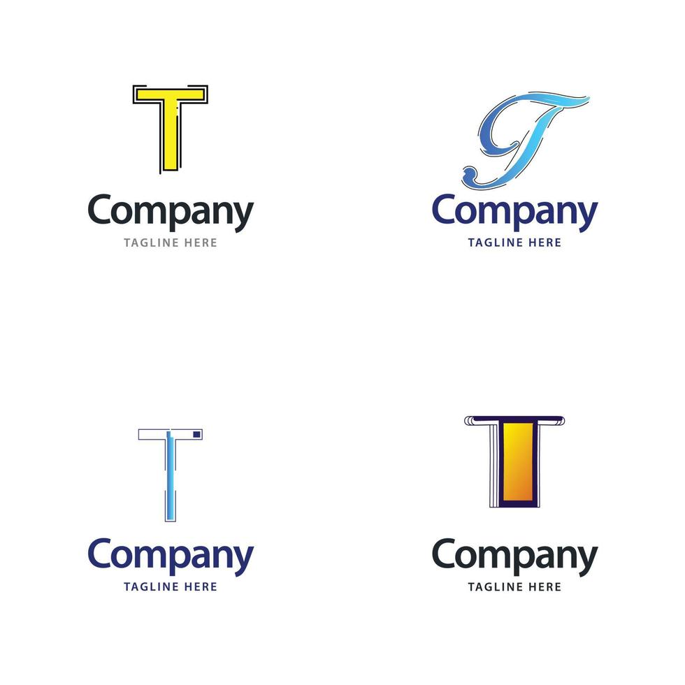 lettera t grande logo imballare design creativo moderno loghi design per il tuo attività commerciale vettore