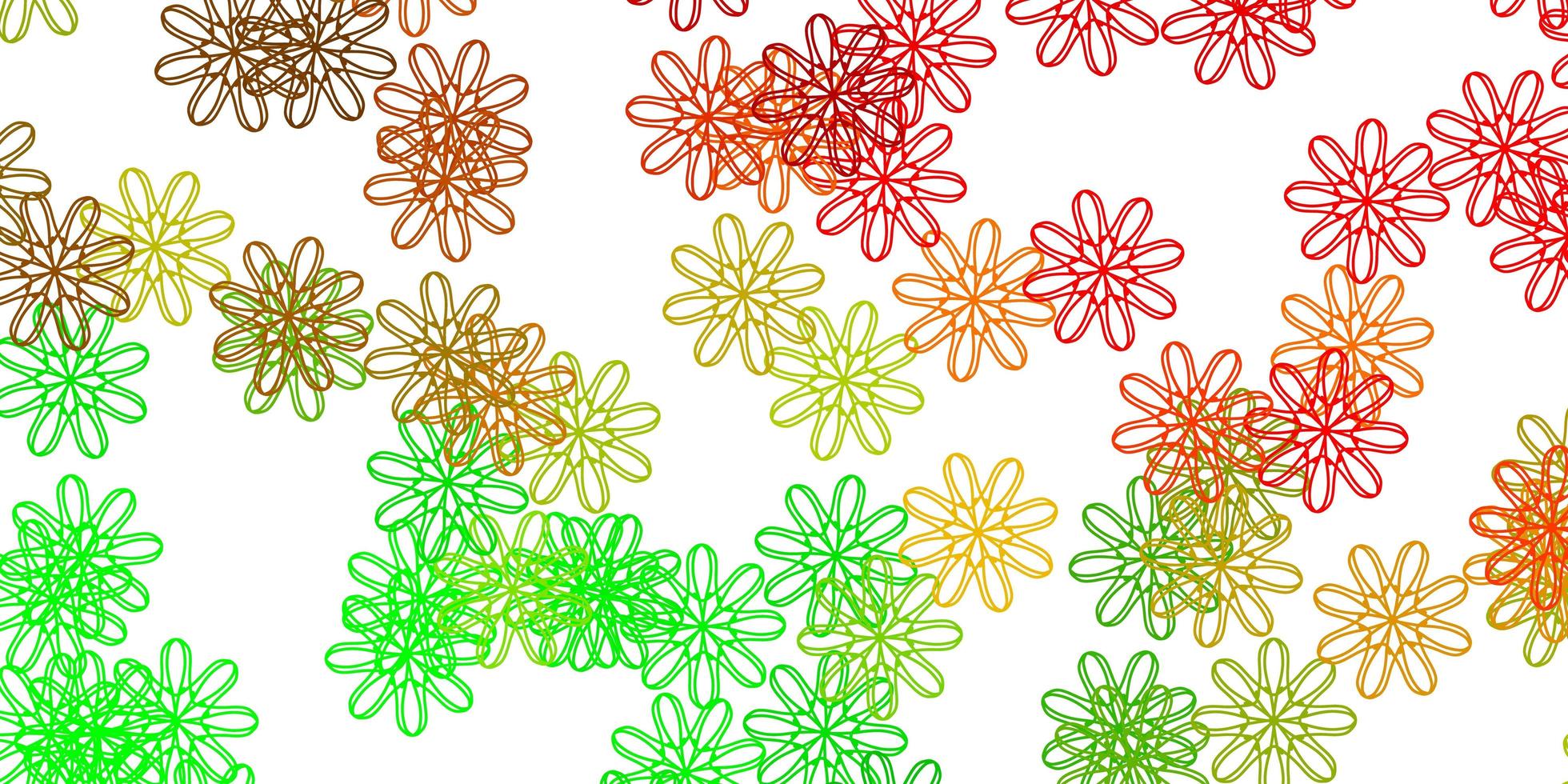 materiale illustrativo naturale di vettore verde chiaro, rosso con i fiori.