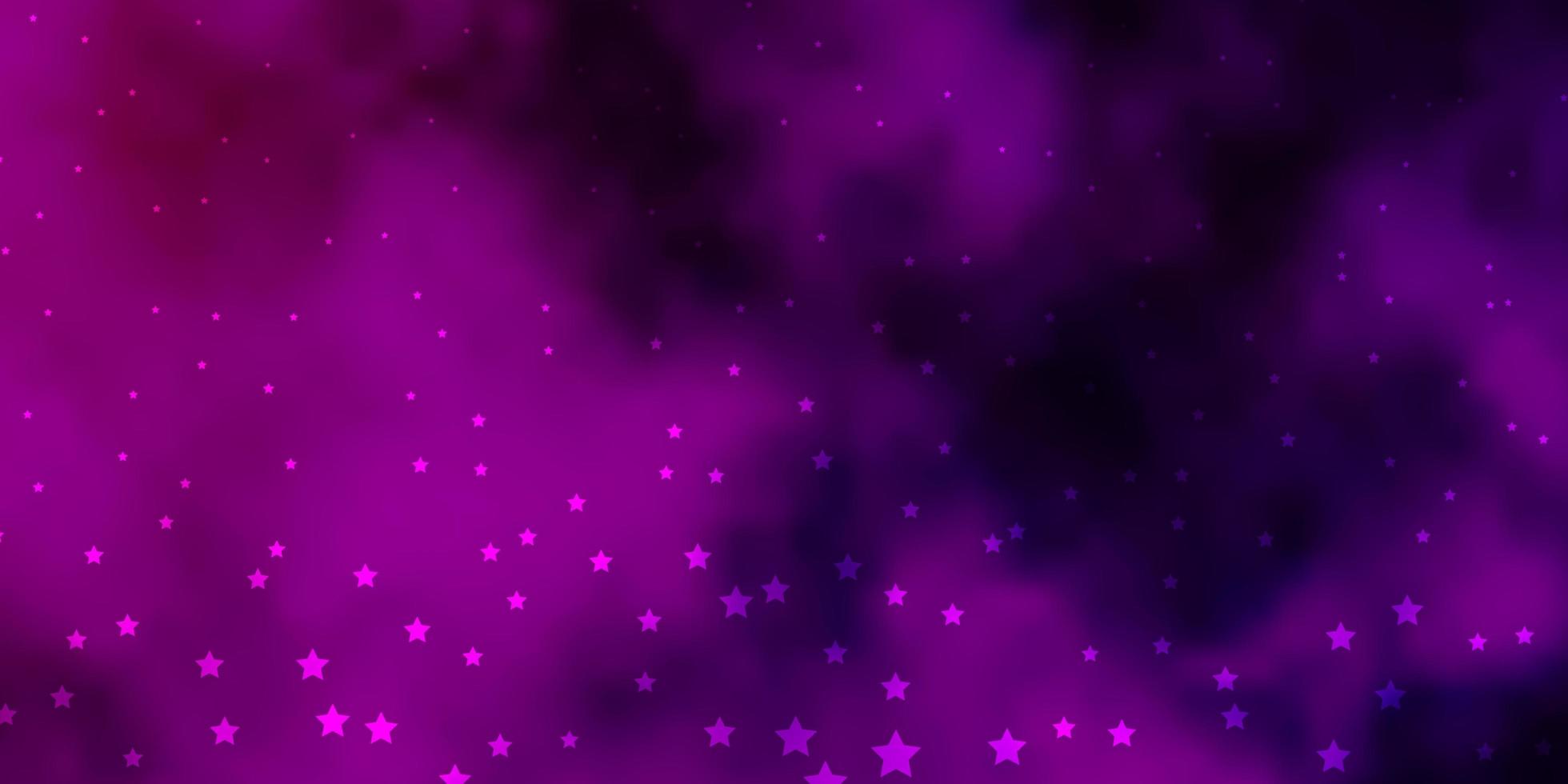layout vettoriale viola scuro, rosa con stelle luminose.