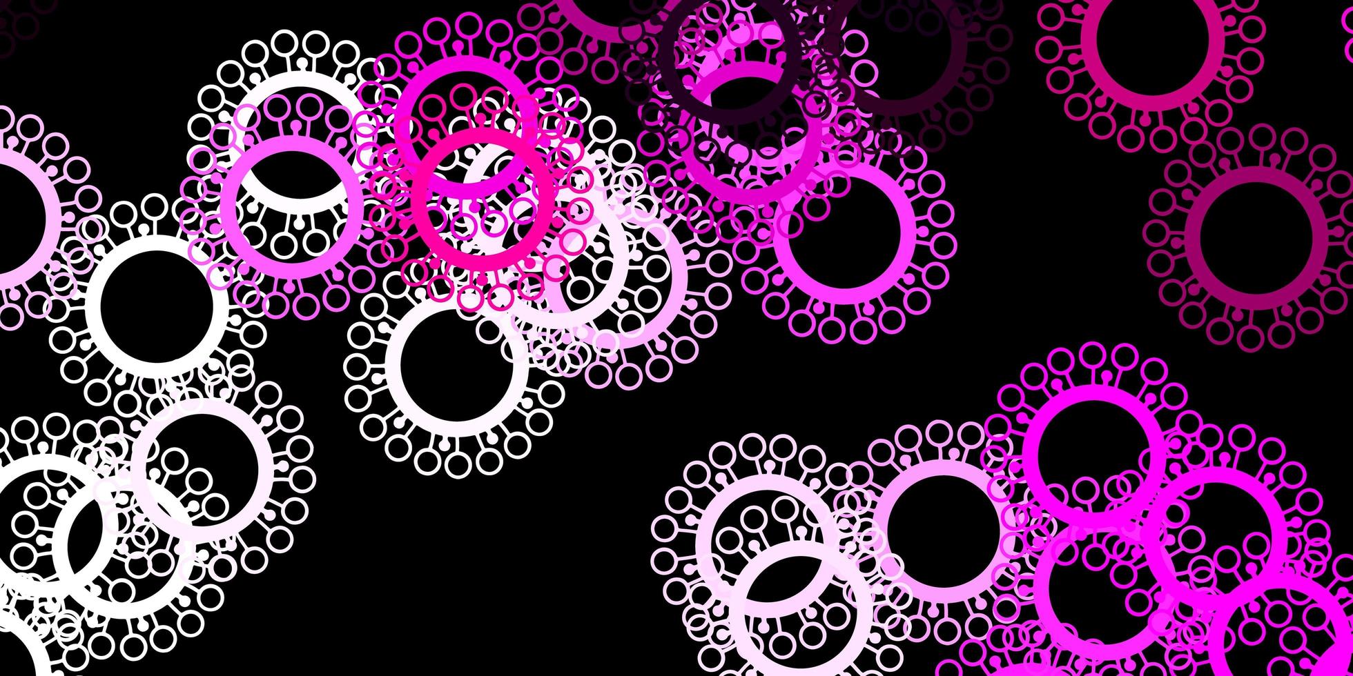modello vettoriale rosa scuro con elementi di coronavirus.