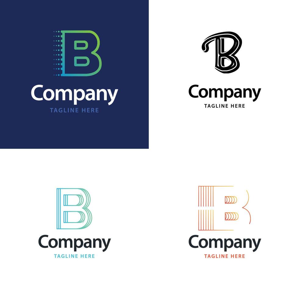 lettera B grande logo imballare design creativo moderno loghi design per il tuo attività commerciale vettore